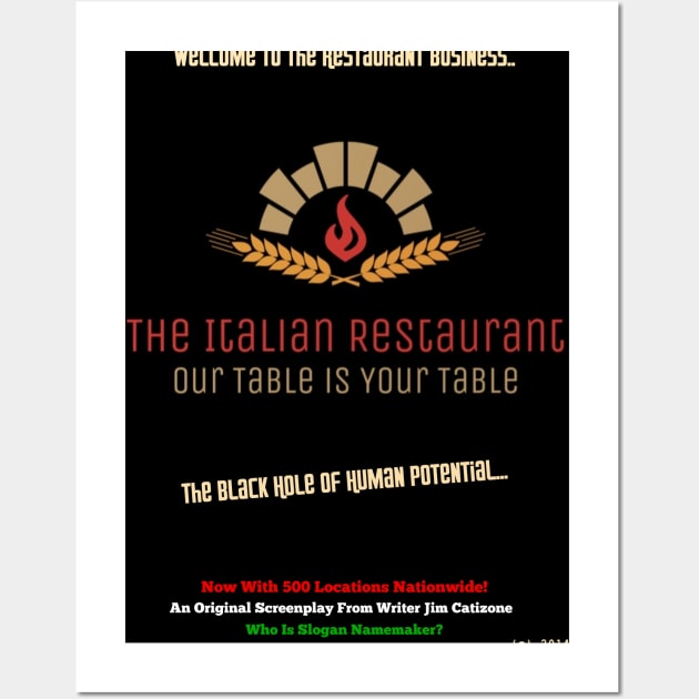 The Italian Restaurant - Logo T-shirt Wall Art by Beanietown Media Designs